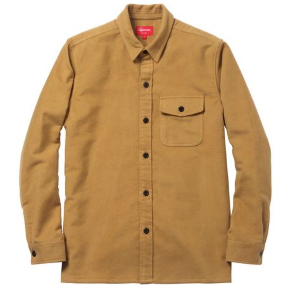 Supreme Camel Moleskin Naval Shirt Size Medium